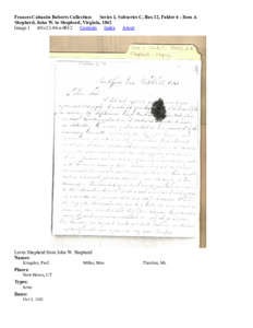 Shepherd, John W. to Shepherd, Virginia, 1842