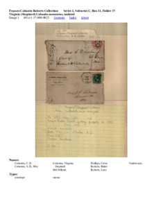 Virginia (Shepherd) Cabaniss mementos, undated