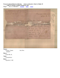 _____, Sallie to Cabaniss, Virginia (Shepherd), 1903