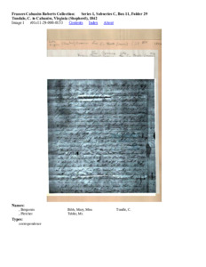 Tundale, C. to Cabaniss, Virginia (Shepherd), 1842