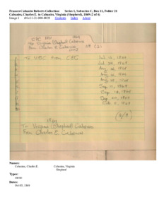 Cabaniss, Charles E. to Cabaniss, Virginia (Shepherd), 1869 (2 of 4)