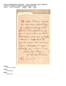 Anderson, S. Dudley to Cabaniss, Virginia (Shepherd), 1890