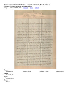 Cabaniss, Virginia (Shepherd) to Shepherd, Betty