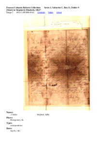 [Sister] to  Shepherd, Elizabeth, 1861?