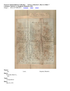 Cabaniss, Charles E. to Shepherd, Elizabeth, 1870