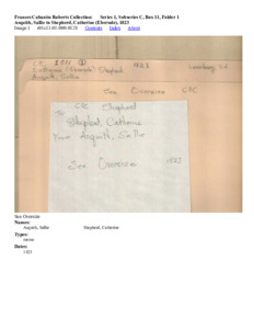 Asquith, Sallie to Shepherd, Catherine (Ebersole), 1823 