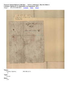 Cabaniss, Septimus D. Jr., Bookseller, Correspondence, 1875