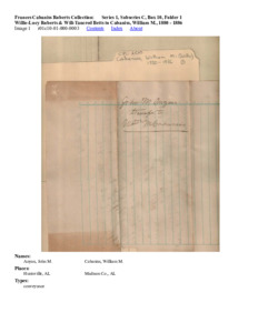 Willie-Lucy Roberts &amp; Will-Tancred Betts to Cabaniss, William M., 1880 - 1886