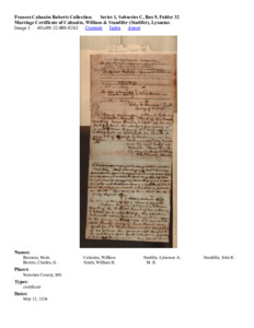 Marriage Certificate of Cabaniss, William &amp; Standifer (Stadifer), Lysanias