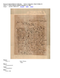 Clay, C. C. from Cabaniss, Septimus Douglass, Sr., 1860