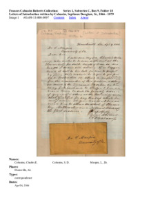 Letters of Introduction written by Cabaniss, Septimus Douglass, Sr., 1866 - 1879