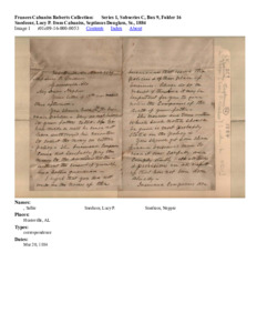 Snedecor, Lucy P. from Cabaniss, Septimus Douglass, Sr., 1884