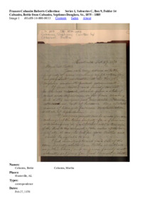 Cabaniss, Bettie from Cabaniss, Septimus Douglass, Sr., 1875 - 1885