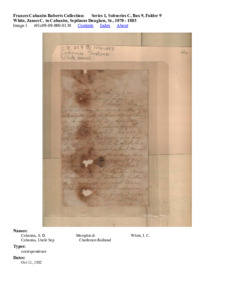 White, James C. to Cabaniss, Septimus Douglass, Sr., 1870 - 1883