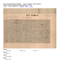 Ward, Francis P. to Cabaniss, Septimus Douglass, Sr., 1861