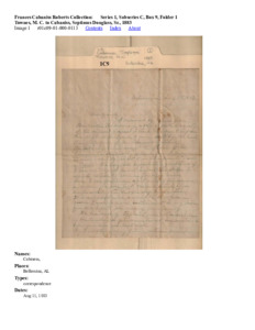 Townes, M. C. to Cabaniss, Septimus Douglass, Sr., 1883