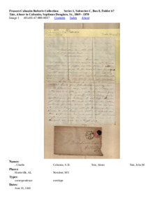 Tate, Abner to Cabaniss, Septimus Douglass, Sr., 1869 - 1870