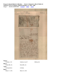 Snedecor, Lucy to Cabaniss, Septimus Douglass, Sr., 1870 - 1884