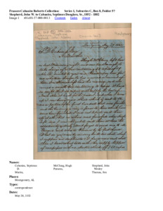 Shepherd, John W. to Cabaniss, Septimus Douglass, Sr., 1852 - 1882