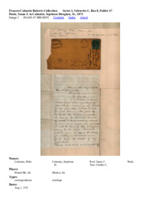 Poole, Susan J. to Cabaniss, Septimus Douglass, Sr., 1872