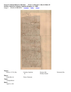 Perkins, Samuel to Cabaniss, Septimus Douglass, Sr., 1888