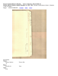 Parsons, Silas to Cabaniss, Septimus Douglass, Sr., 1836 - 1856