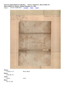 Moore, Birdie to Cabaniss, Septimus Douglass, Sr., 1866