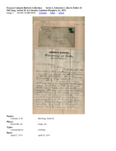 McClung, Arthur H. to Cabaniss, Septimus Douglass, Sr., 1874