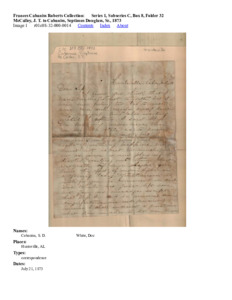 McCalley, J. T. to Cabaniss, Septimus Douglass, Sr., 1873