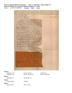 Mann &amp; Patterson to Cabaniss, Septimus Douglass, Sr., 1866