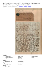 Lewis, David P. to Cabaniss, Septimus Douglass, Sr., 1853