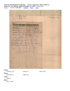 Lakin, D. L. to Cabaniss, Septimus Douglass, Sr., 1869