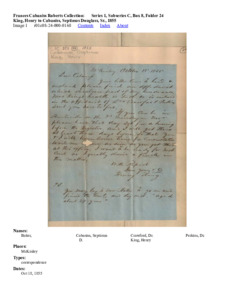 King, Henry to Cabaniss, Septimus Douglass, Sr., 1855