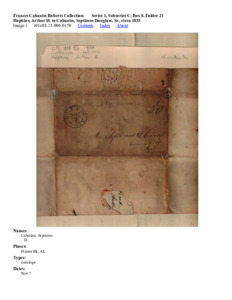 Hopkins, Arthur H. to Cabaniss, Septimus Douglass, Sr., circa 1835