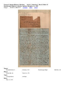 Hansbrough, Elijah to Cabaniss, Septimus Douglass, Sr., 1855