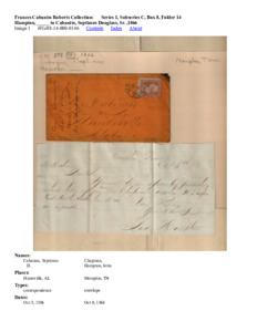 Hampton, _____  to Cabaniss, Septimus Douglass, Sr. ,1866