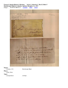 Hansbrough, Elijah to Cabaniss, Septimus Douglass, Sr., 1873