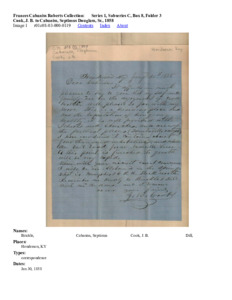 Cook, J. B. to Cabaniss, Septimus Douglass, Sr., 1858