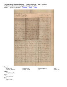 Caulkins, John H. to Cabaniss, Septimus Douglass, Sr., 1866