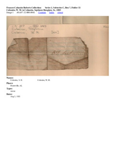 Cabaniss, W. M. to Cabaniss, Septimus Douglass, Sr., 1883