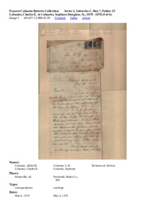 Cabaniss, Charles E. to Cabaniss, Septimus Douglass, Sr., 1870 - 1878 (5 of 6)