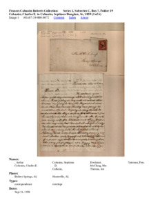 Cabaniss, Charles E. to Cabaniss, Septimus Douglass, Sr., 1859 (1 of 6)