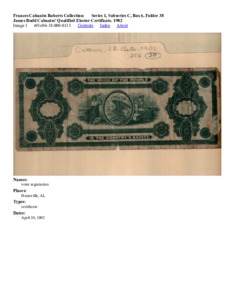 James Budd Cabaniss' Qualified Elector Certificate. 1902