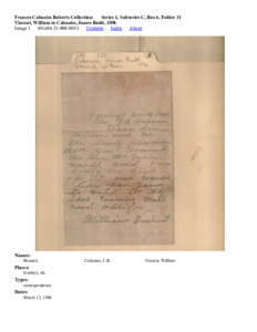 Vincent, William to Cabaniss, James Budd, 1896