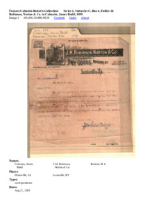 Robinson, Norton &amp; Co. to Cabaniss, James Budd, 1895