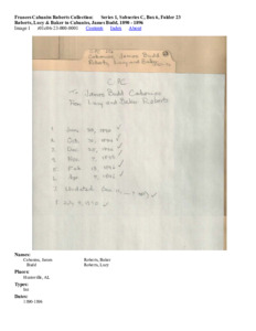 Roberts, Lucy &amp; Baker to Cabaniss, James Budd, 1890 - 1896