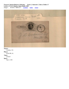 Lewis, L. H. to Cabaniss, James Budd, 1889