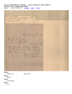 Johnson, E. K. to Cabaniss, James Budd