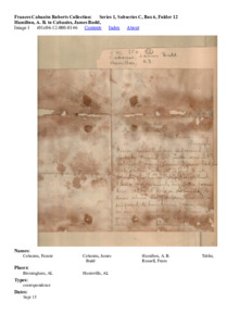 Hamilton, A. B. to Cabaniss, James Budd, 