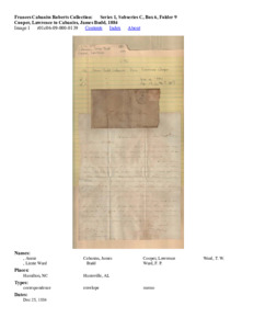 Cooper, Lawrence to Cabaniss, James Budd, 1884